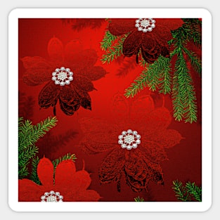 Magnolia Red  Palms and Diamonds Sticker